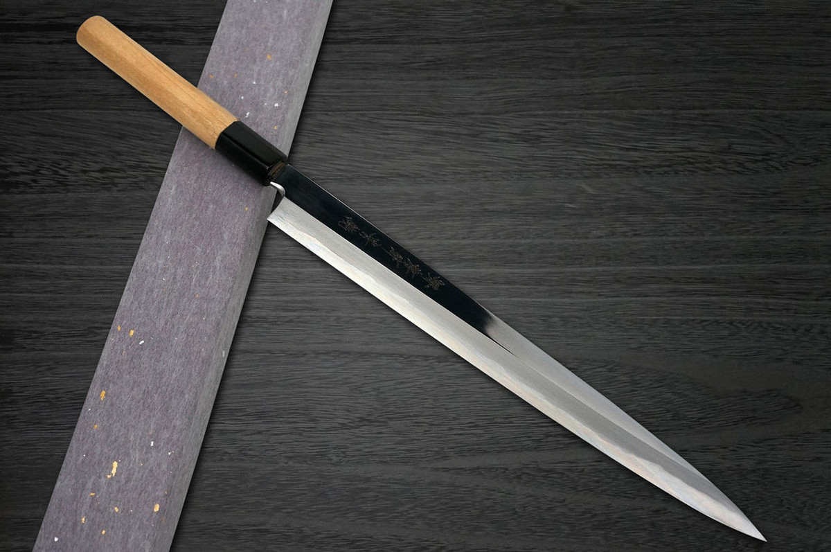 Sakai Takayuki Aoniko Blue 2 Steel Mirror Finish Japanese Chefs FuguhikiSashimi 240mm