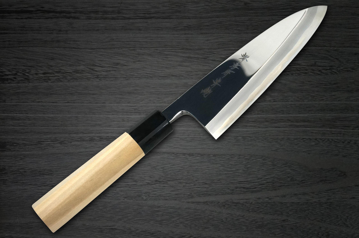 Sakai Takayuki Aoniko Blue 2 Steel Mirror Finish Japanese Chefs Deba Knife 195mm