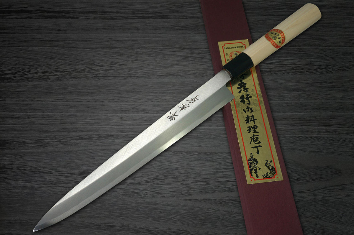 Left Handed Sakai Takayuki Kasumitogi White steel Japanese Chefs YanagibaSashimi 210mm
