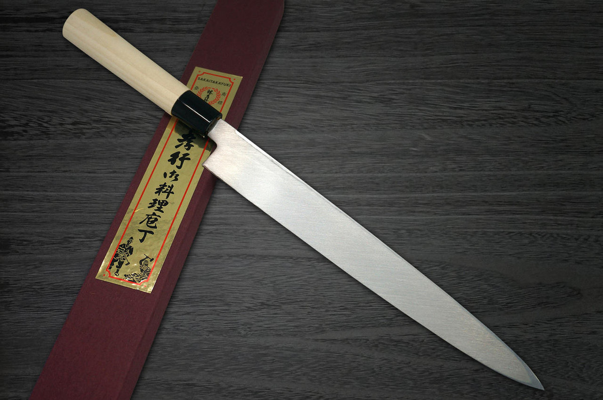Left Handed Sakai Takayuki Kasumitogi White steel Japanese Chefs YanagibaSashimi 210mm