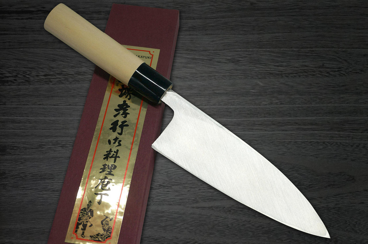 Left Handed Sakai Takayuki Kasumitogi White steel Japanese Chefs Deba Knife 270mm