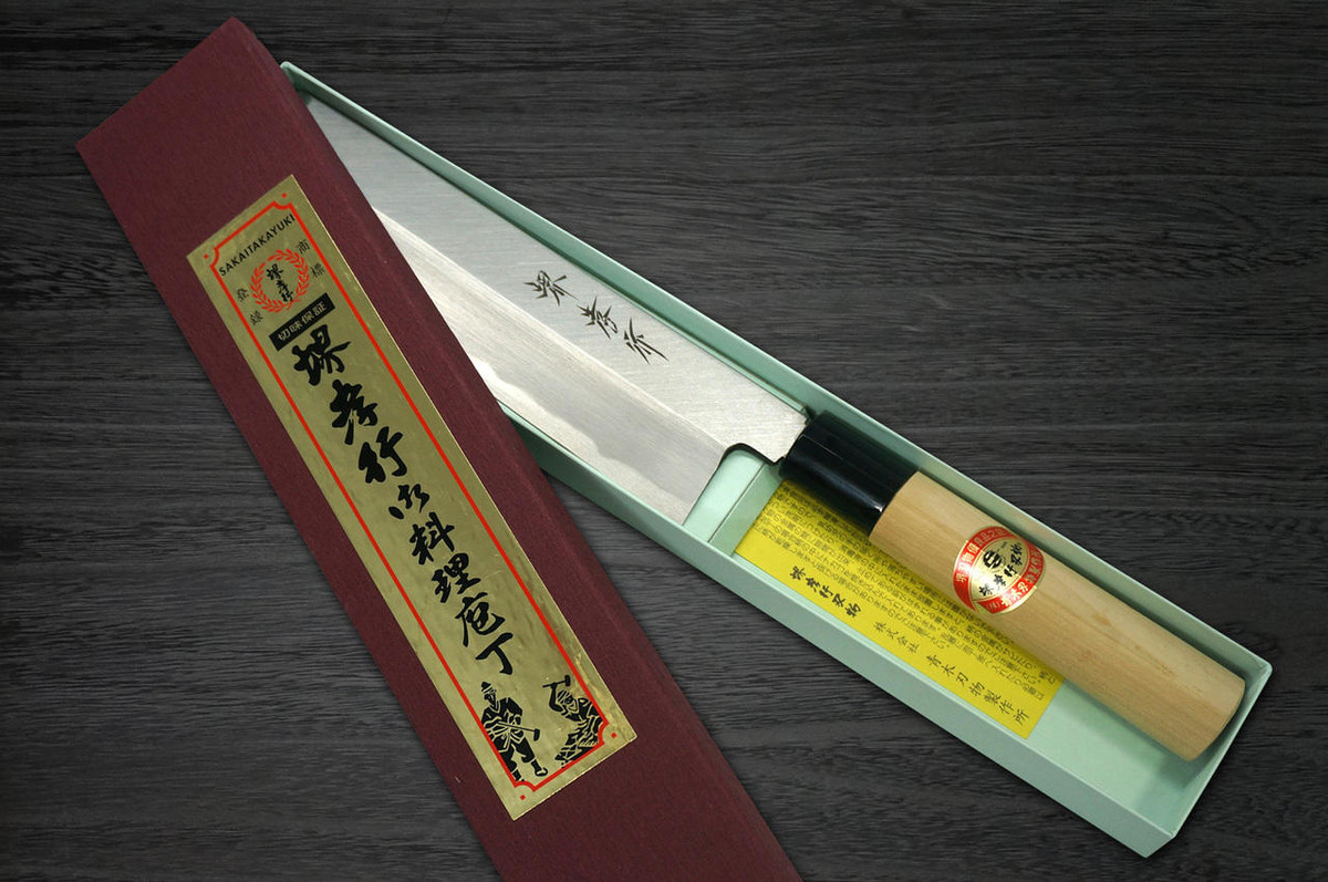 Left Handed Sakai Takayuki Kasumitogi White steel Japanese Chefs UsubaVegetable 150mm
