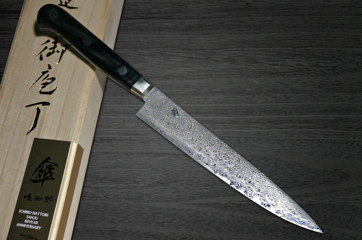Hattori KD30 COWRY-X 121 Layered Damascus SAN Japanese Chefs Petty KnifeUtility 150mm 80year-anniv version