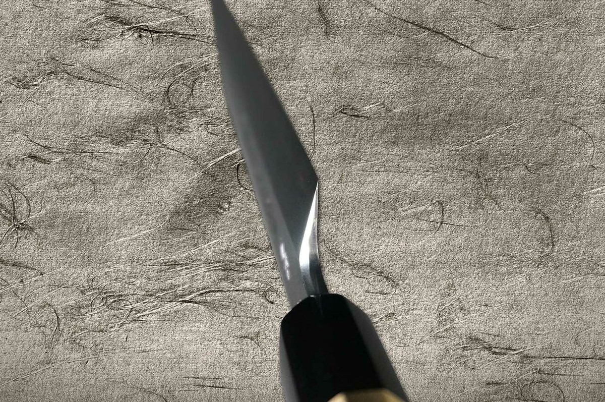 Yoshihiro Aogami No.1 Damascus Suminagashi B1SN Japanese Chefs YanagibaSashimi 330mm with Saya Sheath and Magnolia Wood Handle