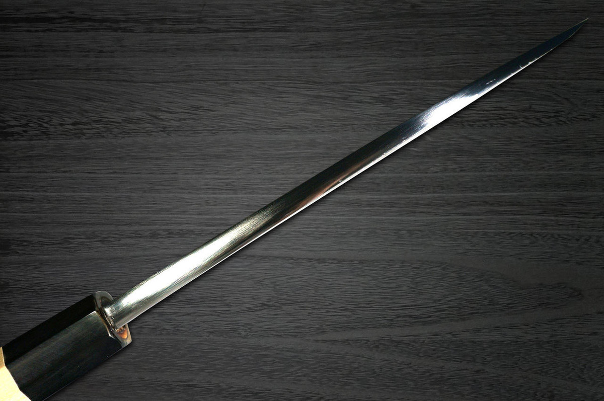 Yoshihiro Aogami No.1 Damascus Suminagashi B1SN Japanese Chefs Deba Knife 165mm with Saya Sheath and Magnolia Wood Handle