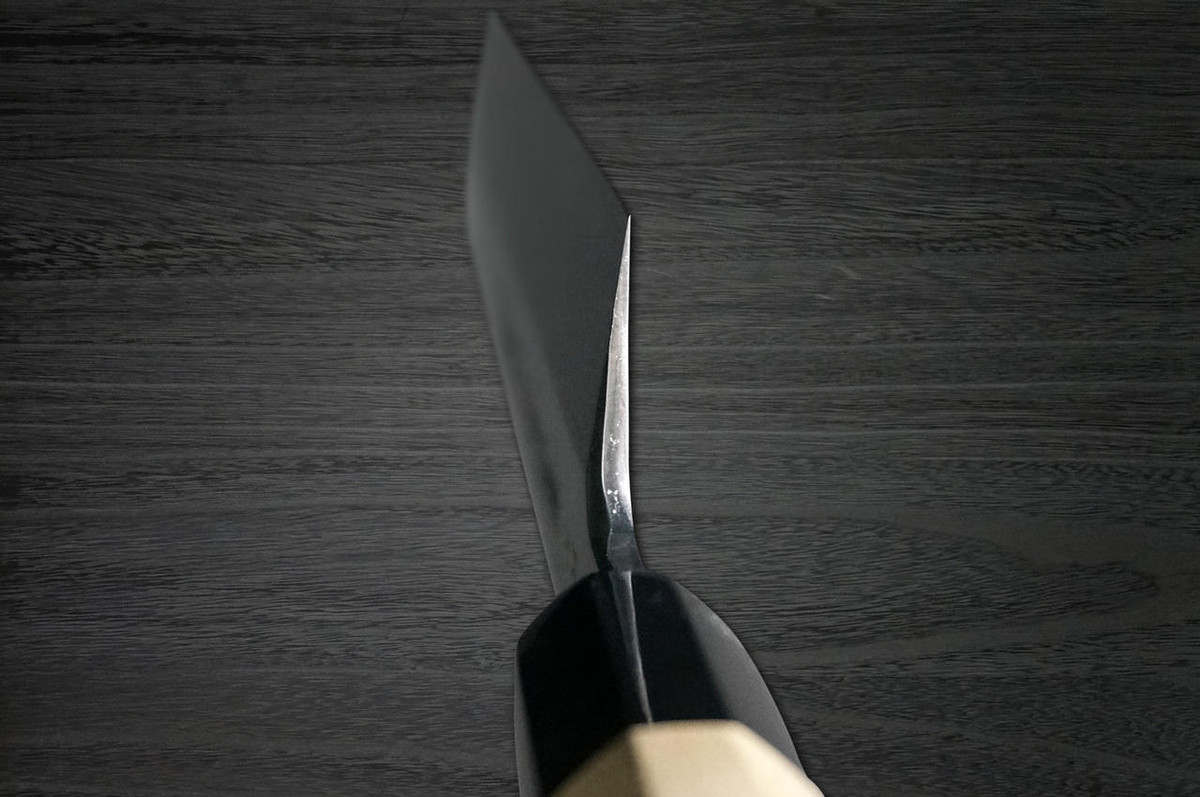 Yoshihiro Aogami No.1 Damascus Suminagashi B1SN Japanese Chefs UsubaVegetable 225mm with Saya Sheath and Magnolia Wood Handle