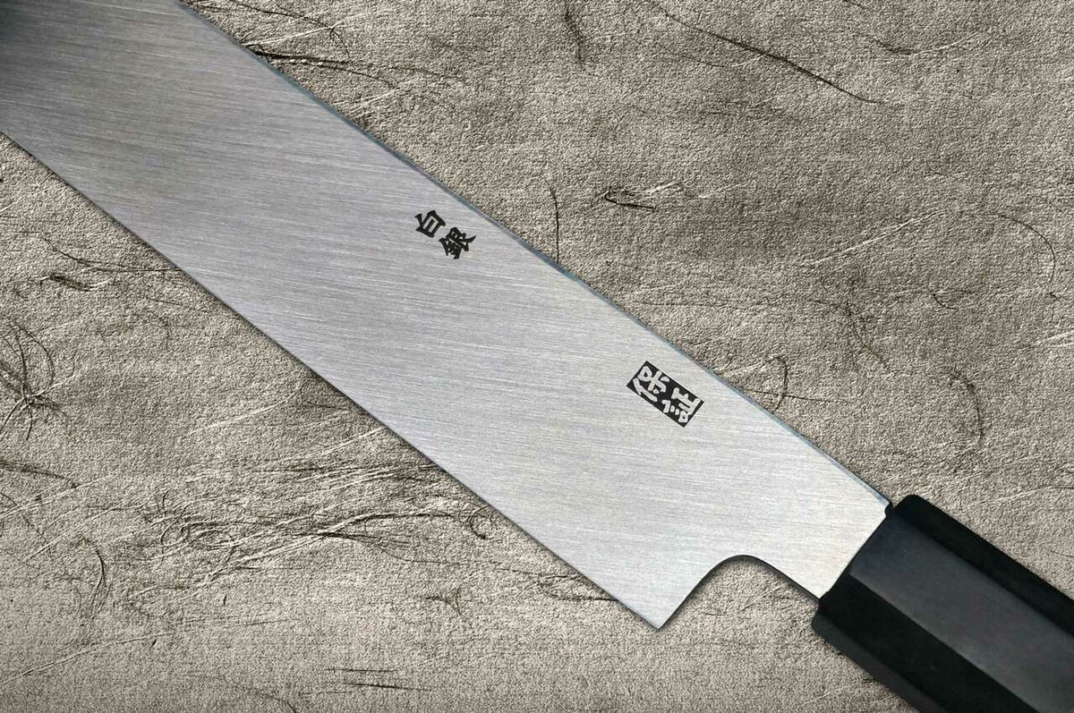 Yoshihiro Gingami No.3 Damascus Suminagashi G3SN-E Japanese Chefs YanagibaSashimi 270mm with Saya Sheath and Ebony Handle