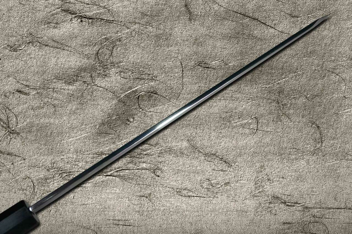 Yoshihiro Gingami No.3 Damascus Suminagashi G3SN-E Japanese Chefs Kiritsuke-YanagibaSashimi 300mm with Saya Sheath and Ebony Handle