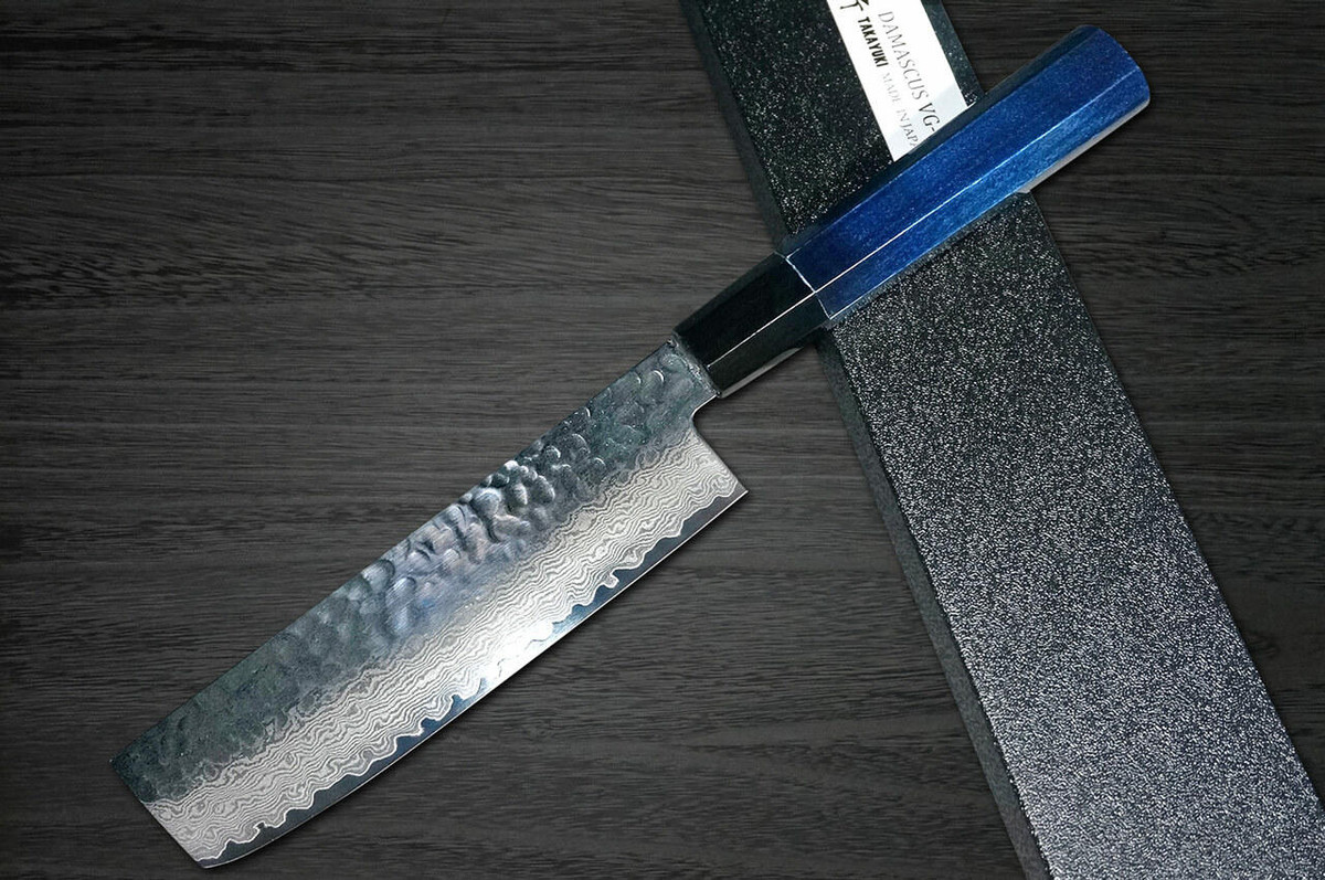 Sakai Takayuki 33-Layer VG10 Damascus Indigo Japan-Blue Chefs NakiriVegetable 160mm