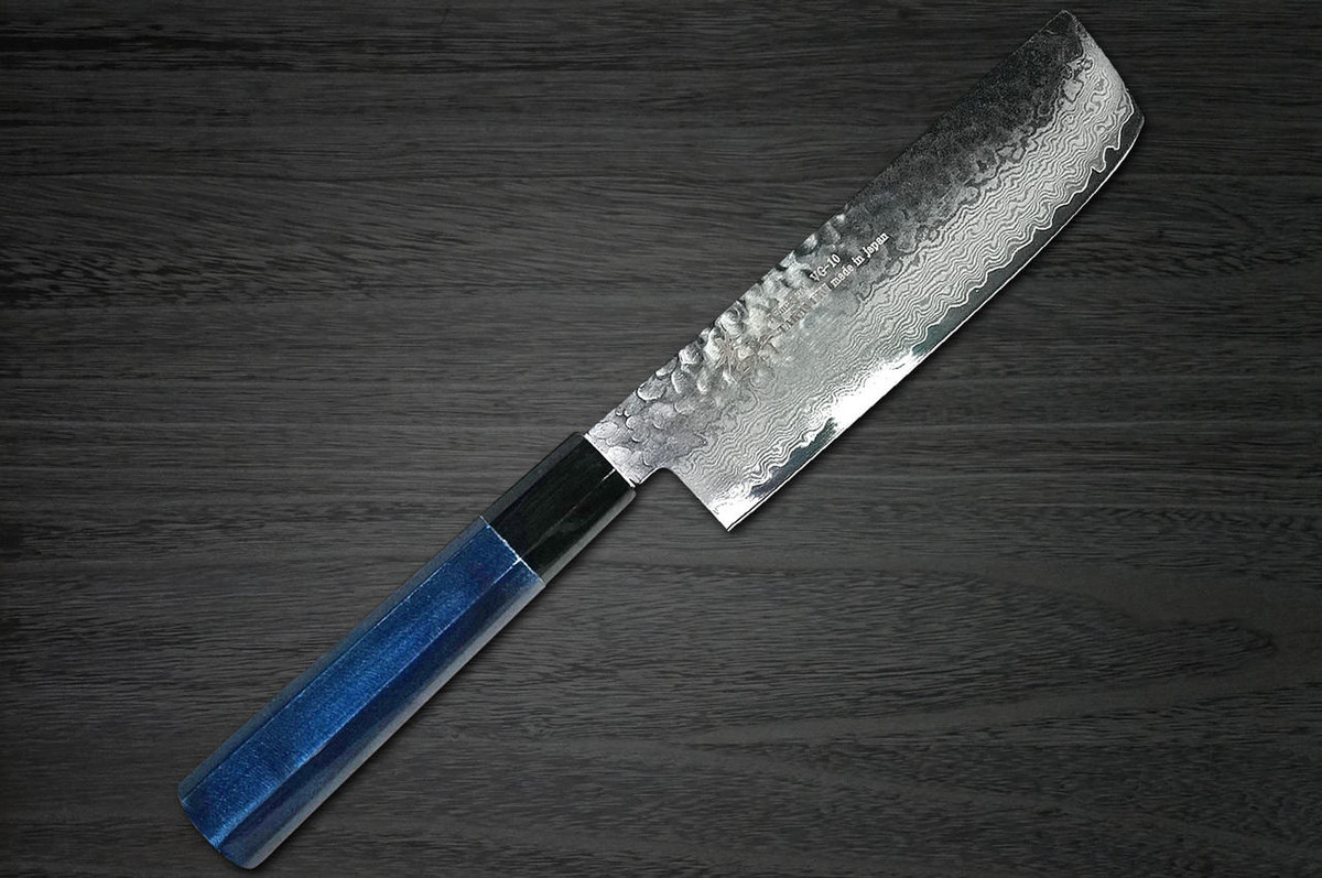 Sakai Takayuki 33-Layer VG10 Damascus Indigo Japan-Blue Chefs NakiriVegetable 160mm