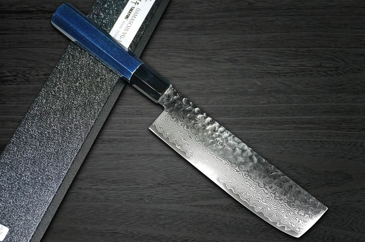 Sakai Takayuki 33-Layer VG10 Damascus Indigo Japan-Blue Chefs NakiriVegetable 160mm