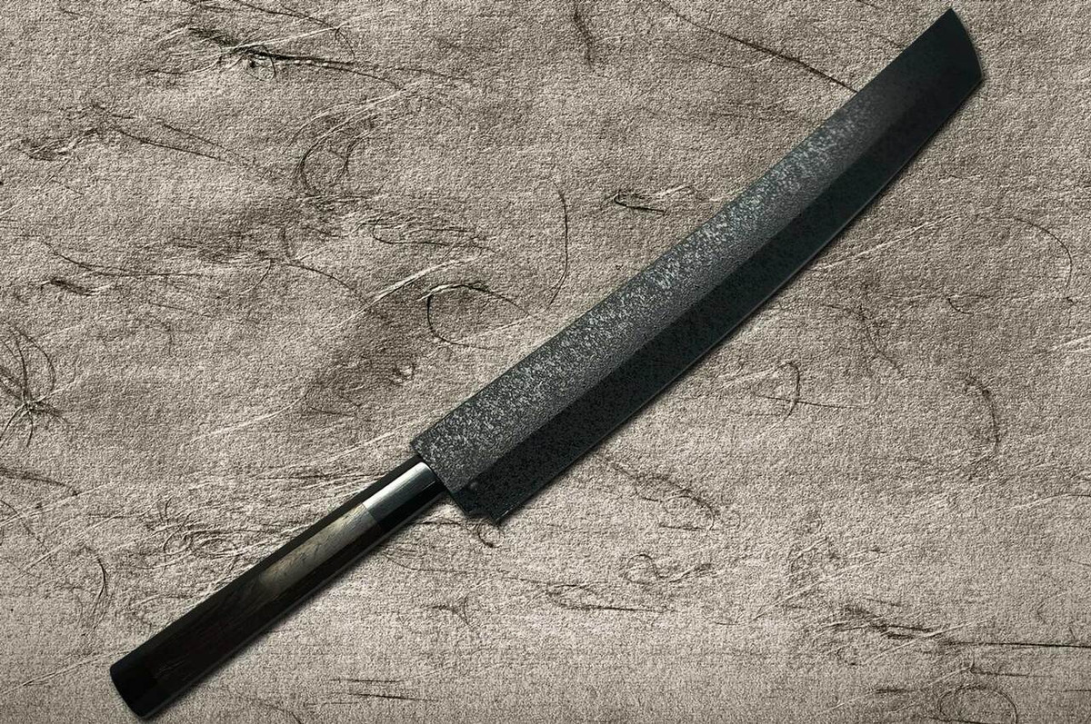 Sakai Takayuki ZANGETSU Ginsan Japanese Chefs Sakimaru-TakohikiSashimi 360mm with Wenge Handle and Saya Sheath