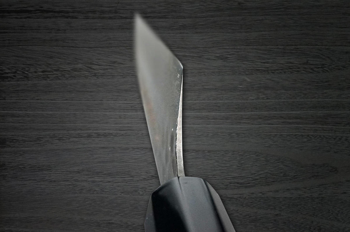 Sakai Takayuki 33-Layer VG10 Damascus Indigo Japan-Blue Chefs Kengata-Santoku Knife 160mm