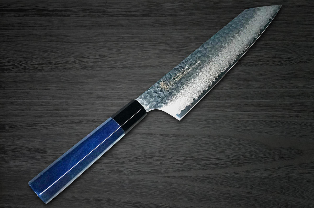 Sakai Takayuki 33-Layer VG10 Damascus Indigo Japan-Blue Chefs Kengata-Gyuto Knife 190mm