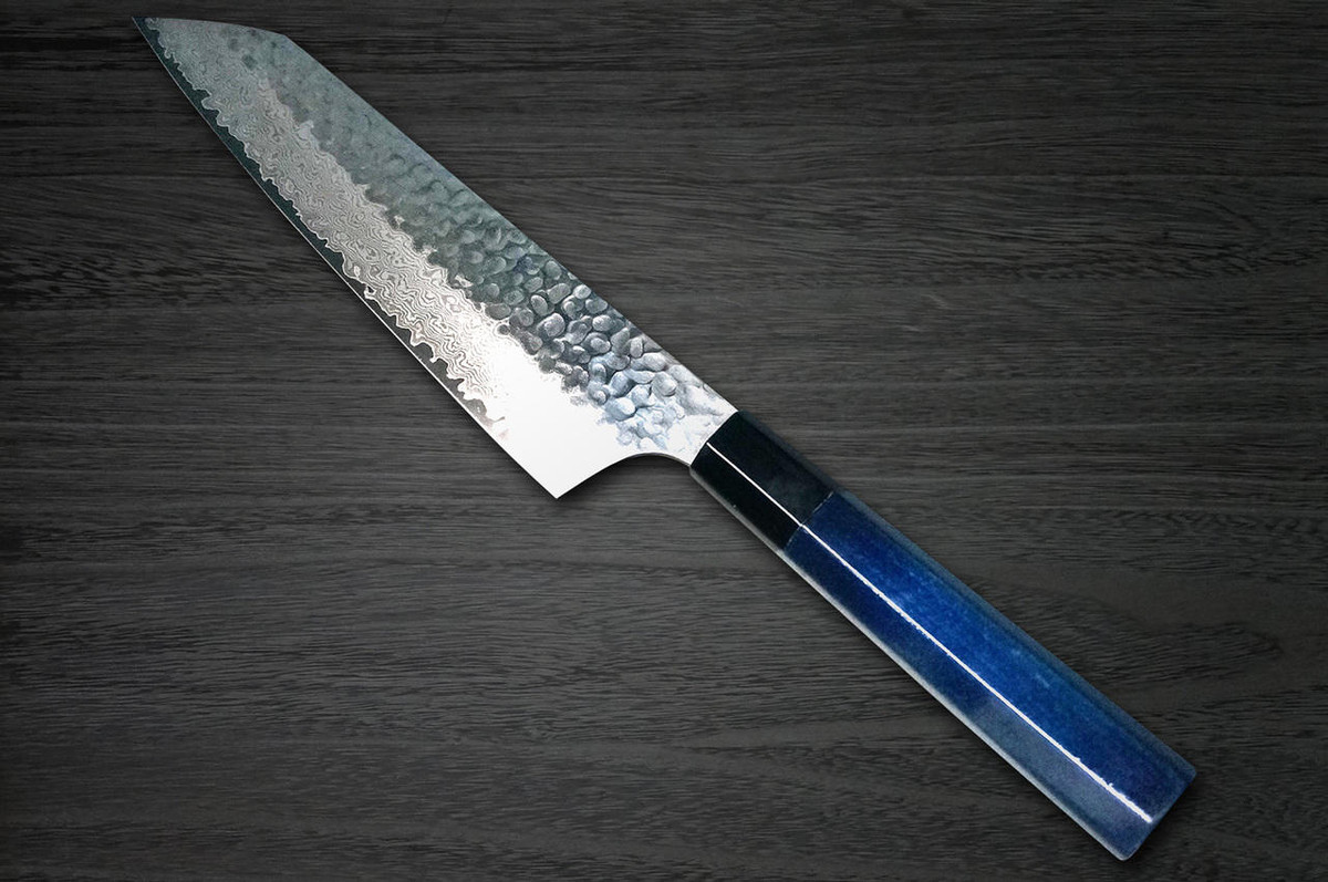 Sakai Takayuki 33-Layer VG10 Damascus Indigo Japan-Blue Chefs Kengata-Gyuto Knife 190mm