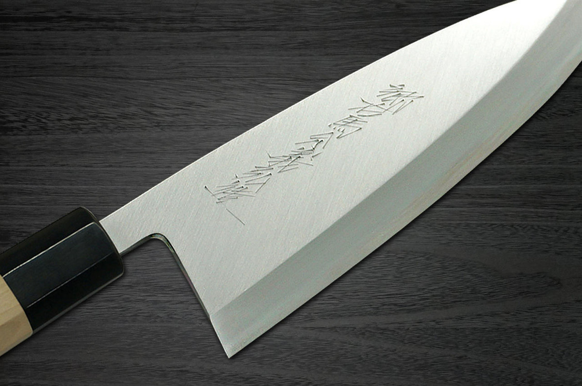 Yoshihiro Gingami No.3 G3HC Japanese Chefs Deba Knife 165mm with Saya Sheath and Magnolia Wood Handle