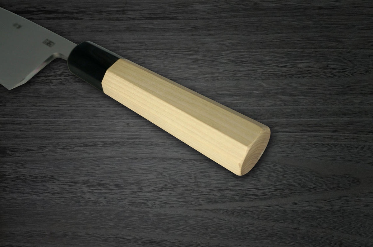 Yoshihiro Gingami No.3 G3HC Japanese Chefs Deba Knife 180mm with Saya Sheath and Magnolia Wood Handle