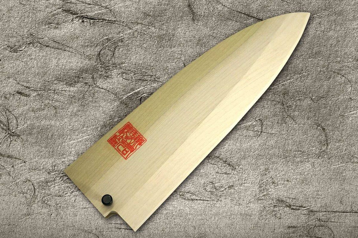 Yoshihiro Gingami No.3 G3HC-E Japanese Chefs Deba Knife 195mm with Saya Sheath and Ebony Handle
