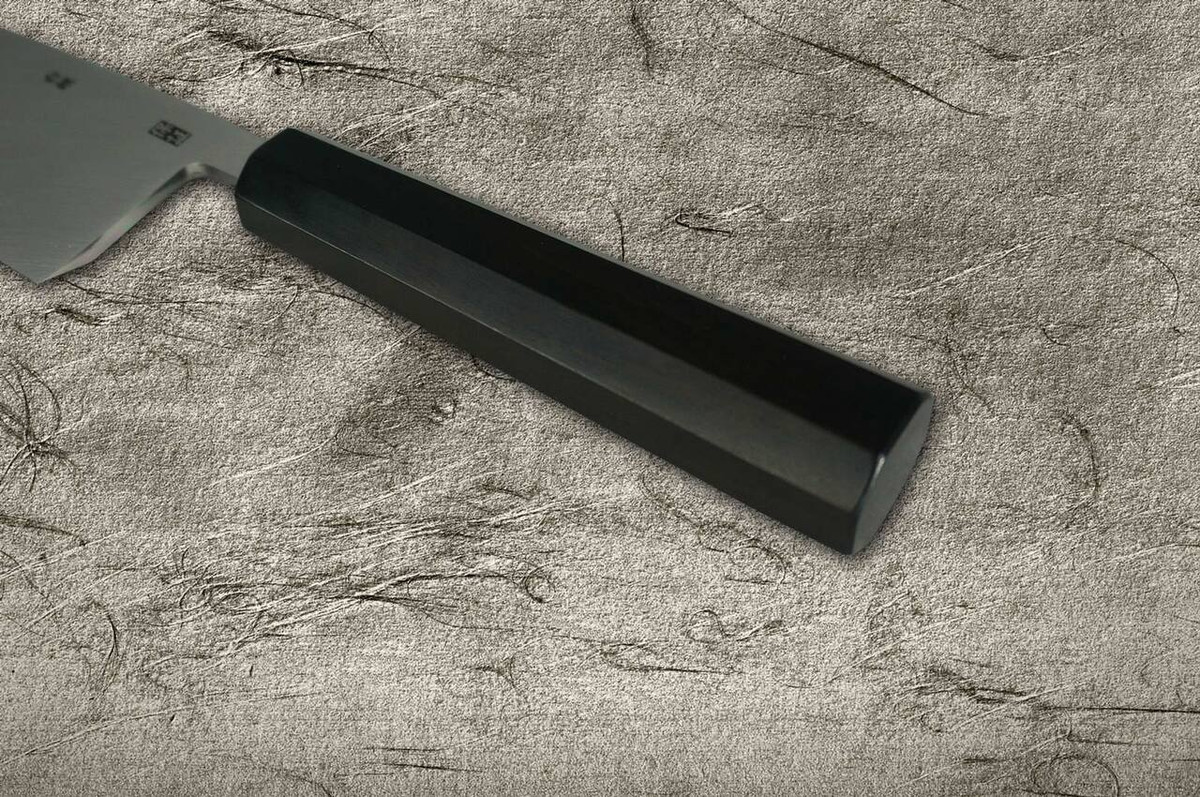 Yoshihiro Gingami No.3 G3HC-E Japanese Chefs Deba Knife 210mm with Saya Sheath and Ebony Handle