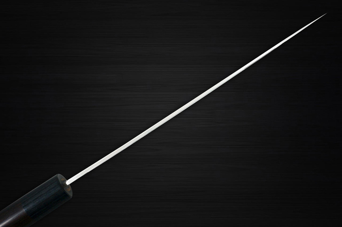 Yoshimi Kato Aogami Super Clad Nashiji RS Japanese Chefs Gyuto Knife 240mm with Black-Ring Round Handle