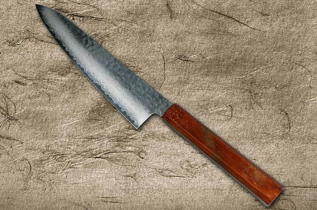 Sakai Takayuki 33-Layer VG10 Damascus Urushi Chefs Gyuto Knife 210mm with Japanese Lacquered Oak Handle SEIREN