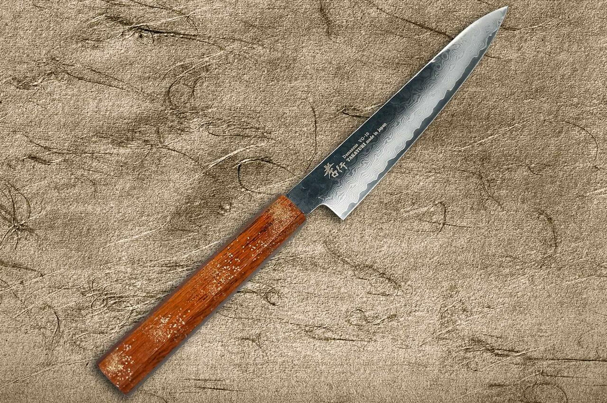 Sakai Takayuki 33-Layer VG10 Damascus Urushi Chefs Petty KnifeUtility 150mm with Japanese Lacquered Oak Handle SEIREN