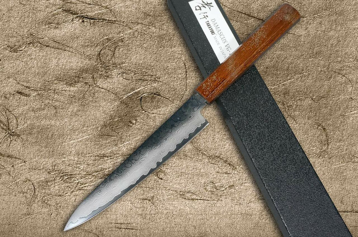 Sakai Takayuki 33-Layer VG10 Damascus Urushi Chefs Petty KnifeUtility 150mm with Japanese Lacquered Oak Handle SEIREN