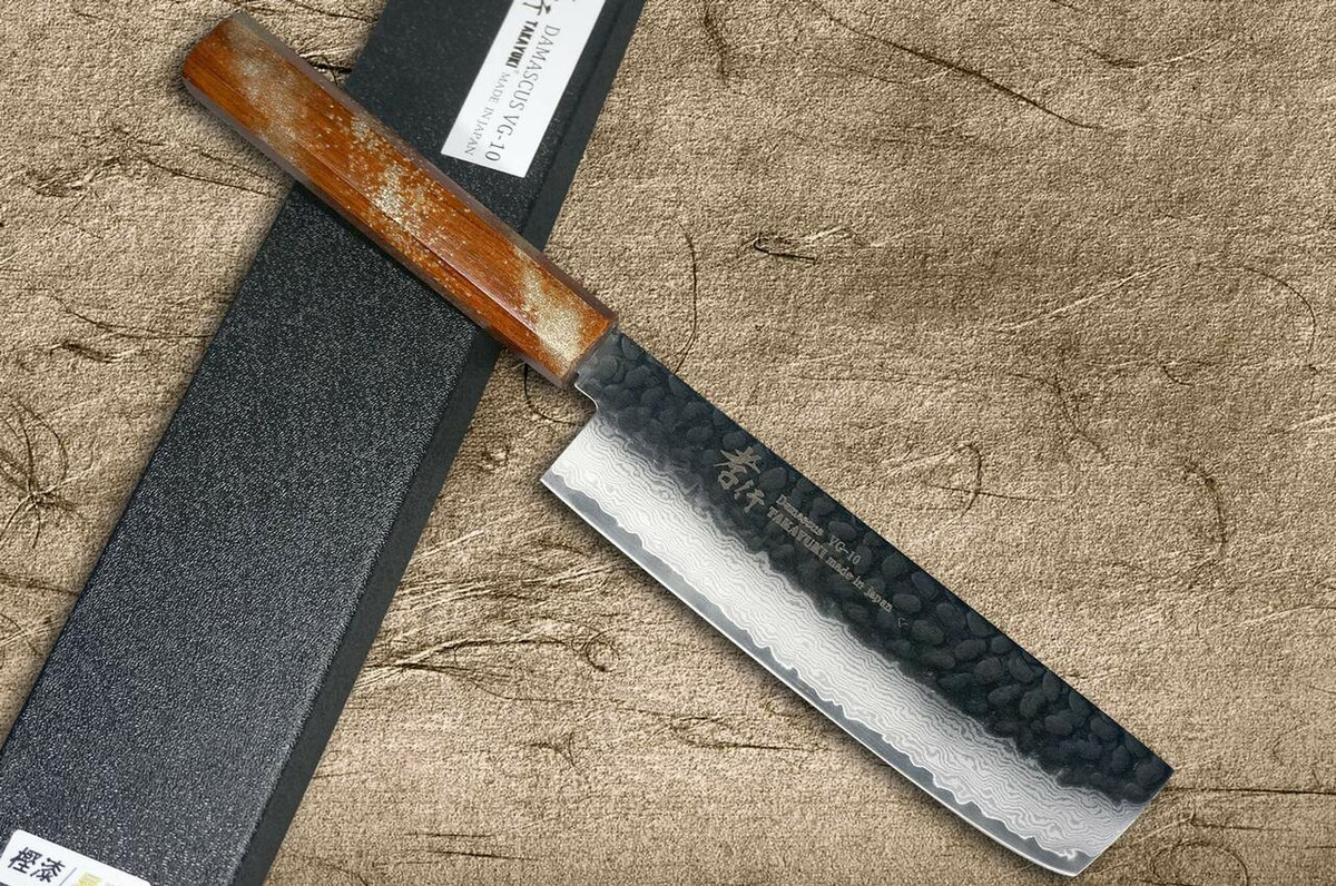 Sakai Takayuki 33-Layer VG10 Damascus Urushi Chefs NakiriVegetable 160mm with Japanese Lacquered Oak Handle SEIREN