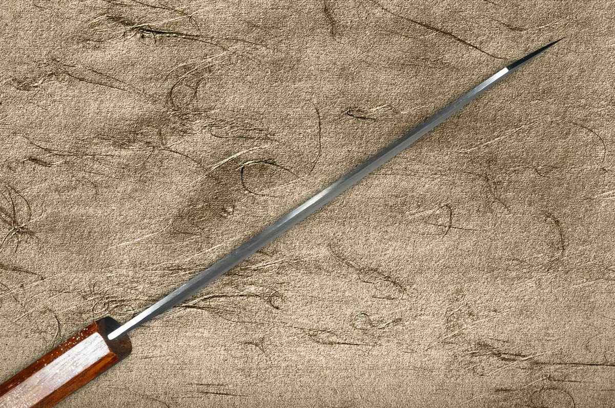 Sakai Takayuki 33-Layer VG10 Damascus Urushi Chefs Kengata-Santoku Knife 160mm with Japanese Lacquered Oak Handle SEIREN