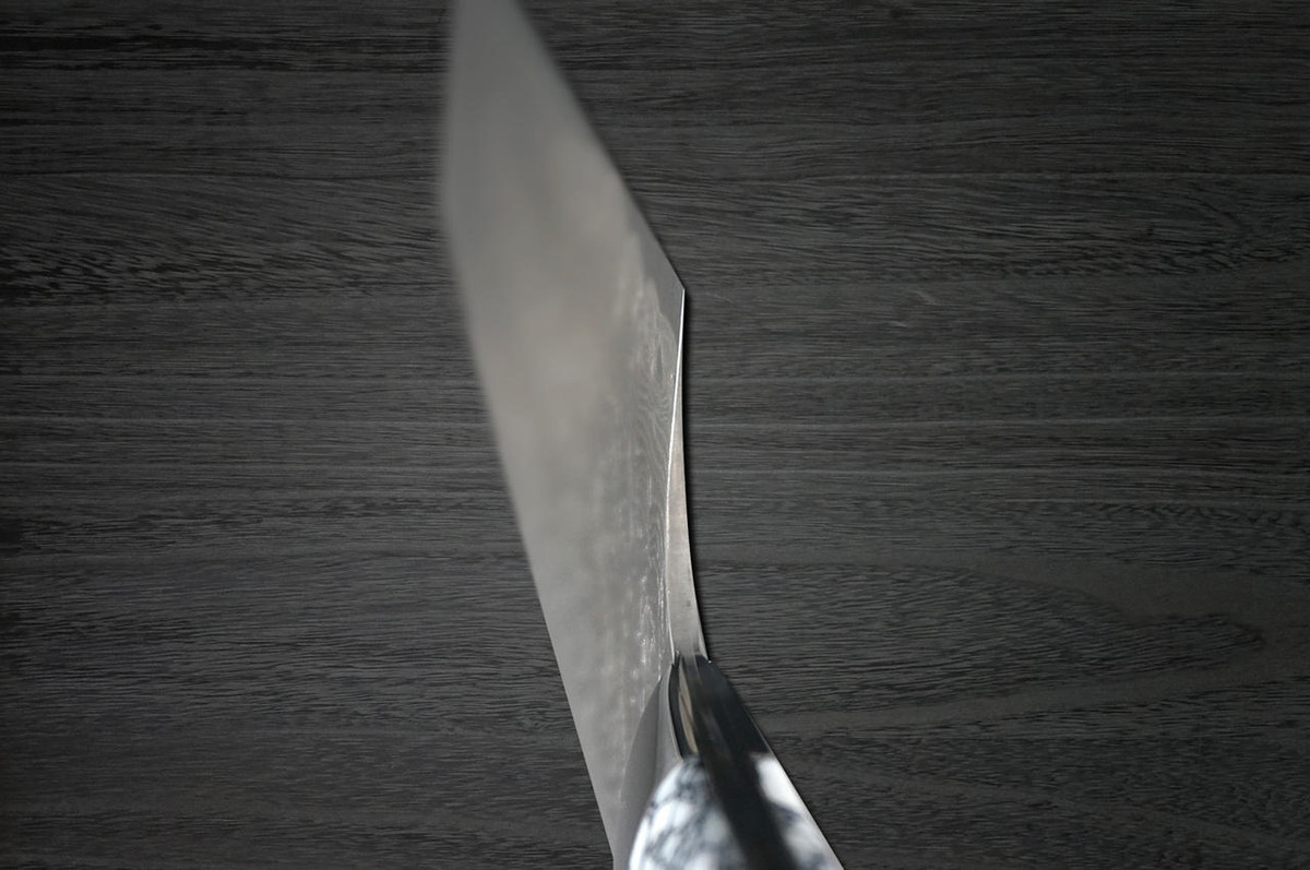 Takeshi Saji R2 Diamond Finish Damascus TCW Japanese Chefs NakiriVegetable 170mm with White Turquoise Handle