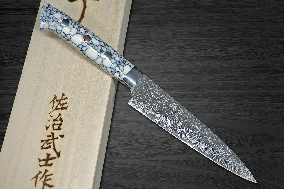 Takeshi Saji R2 Diamond Finish Damascus TCW Japanese Chef's Petty