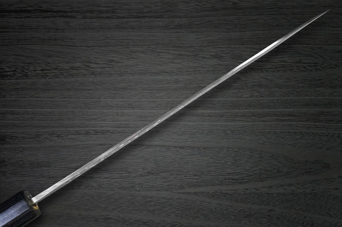 Yoshimi Kato 63 Layer VG10 Damascus Hammered RS8 Japanese Chefs Gyuto Knife 210mm with Black-Ring Octagonal Handle