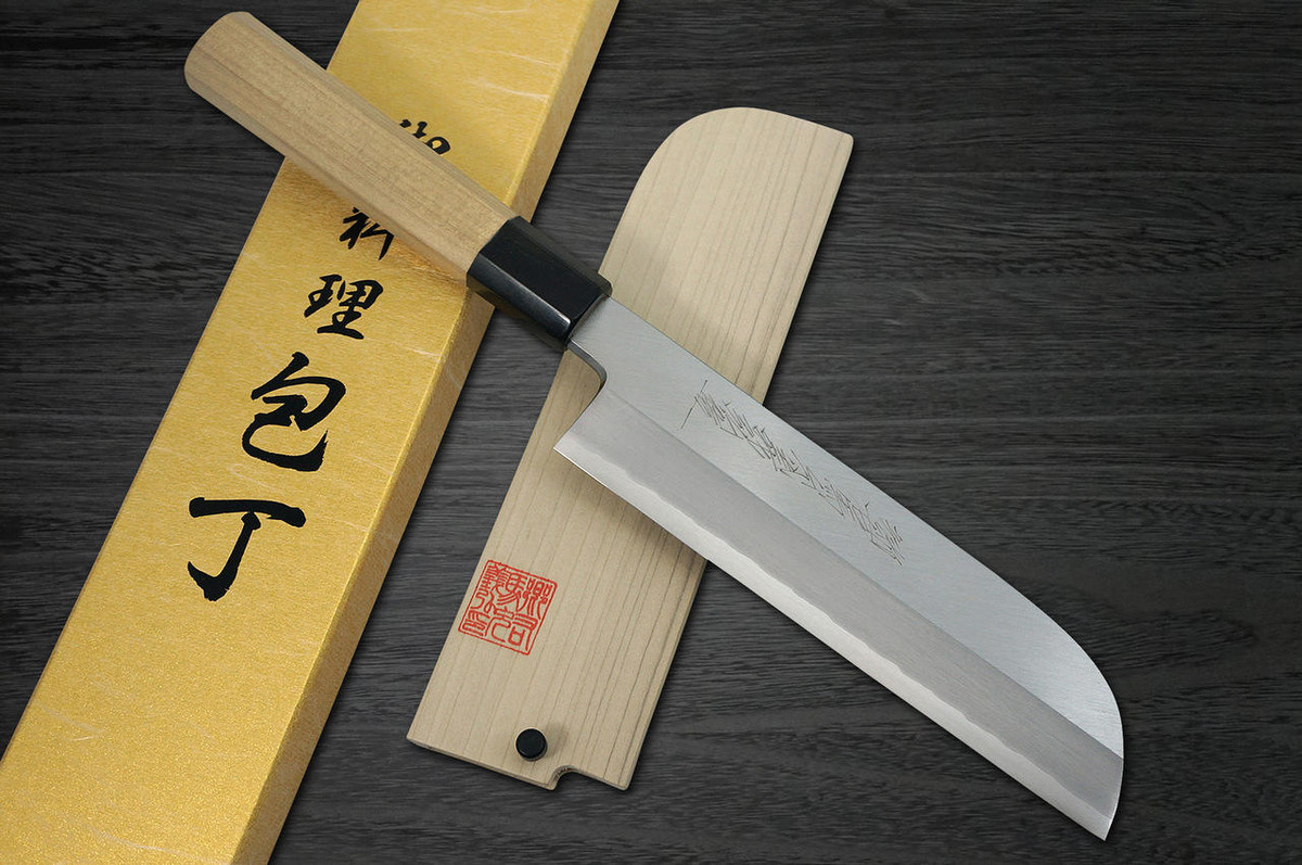 Yoshihiro Gingami No.3 G3HC Japanese Chefs Kamagata-UsubaVegetable 225mm with Saya Sheath and Magnolia Wood Handle