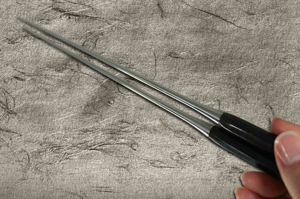 Stainless Cooking Chopsticks Japanese Chefs Moribashi 150mm with Ebony Handle