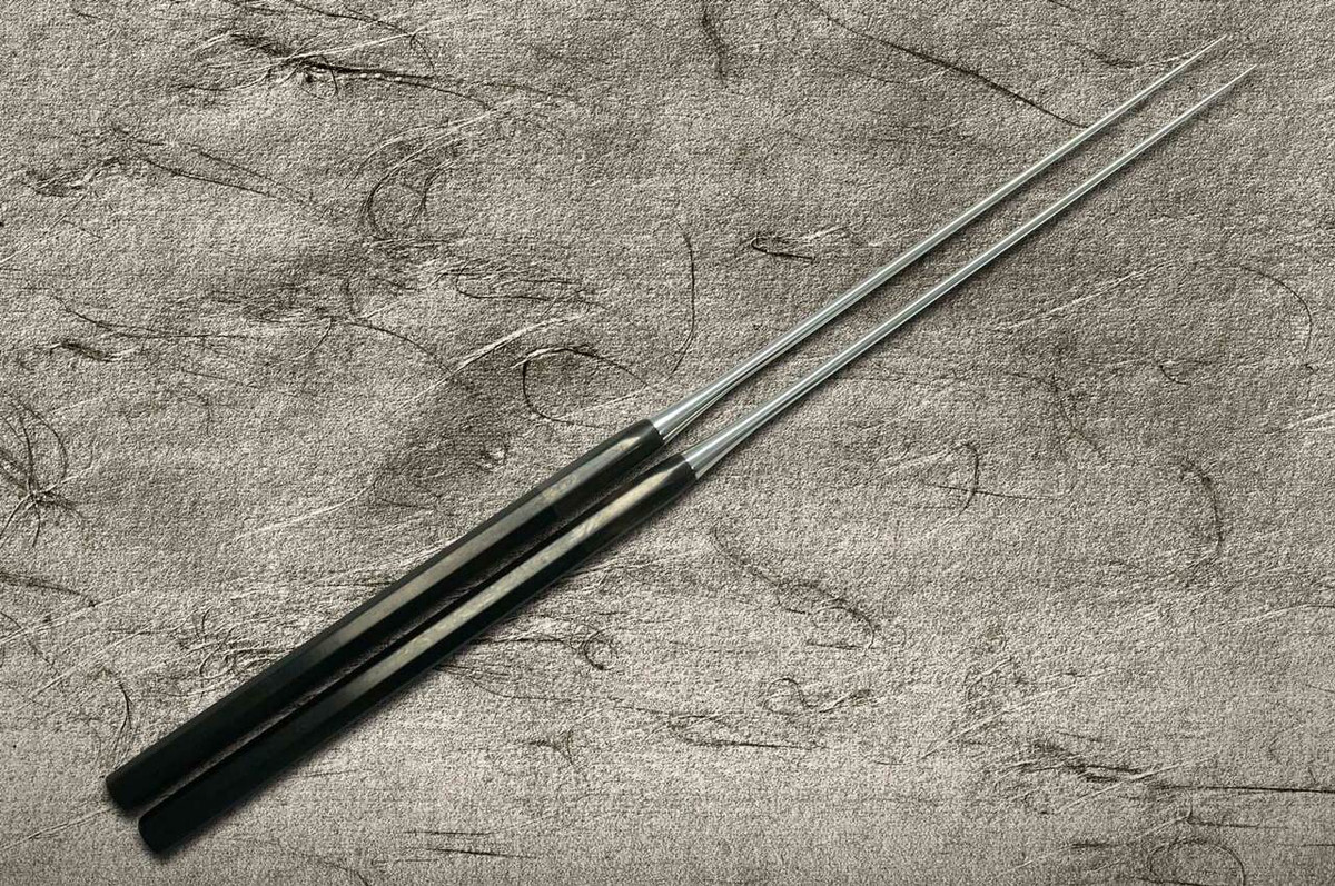 Stainless Cooking Chopsticks Japanese Chefs Moribashi 150mm with Ebony Handle