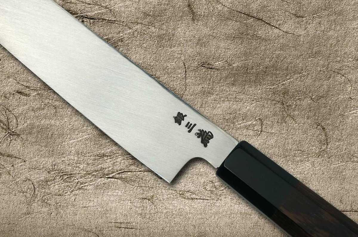 Sakai Takayuki ZANGETSU Ginsan Japanese Chefs Mirrored Sakimaru-TakohikiSashimi 300mm with Wenge Handle and Saya Sheath