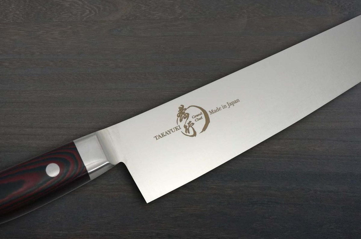 Sakai Takayuki Grand Chef (Micarta Handle) Japanese Chef's Gyuto Knife 210mm Wine 
