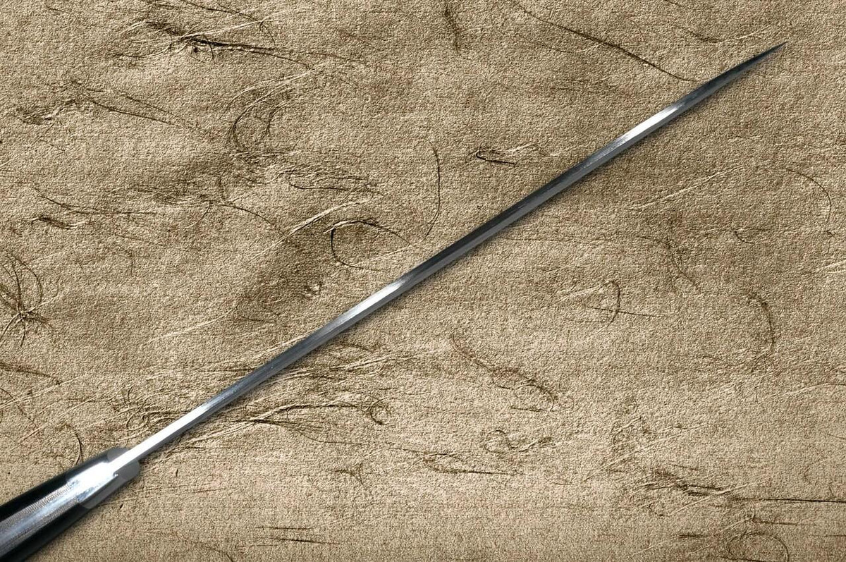 Takeshi Saji VG10 Mirror Hammered Damascus MCB Japanese Chefs Gyuto Knife 210mm with Black Micarta Handle