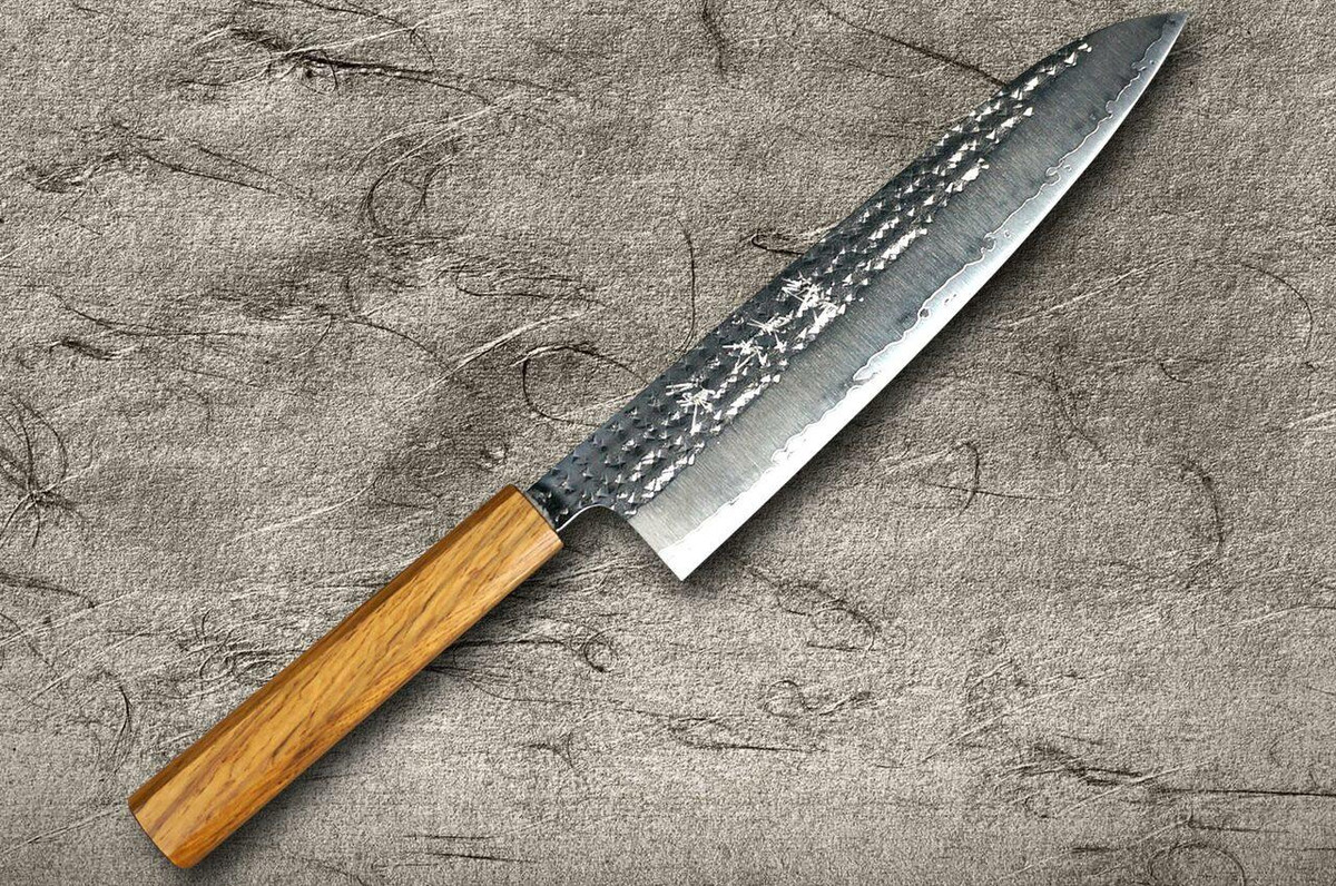 Yu Kurosaki R2SG2 Hammered SENKO WA OK8M Japanese Chefs Gyuto Knife 240mm with Urushi Lacquered Oak Handle
