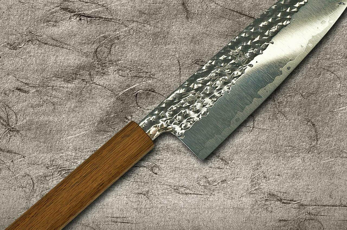 Yu Kurosaki R2SG2 Hammered SENKO WA OK8M Japanese Chefs Gyuto Knife 210mm with Urushi Lacquered Oak Handle
