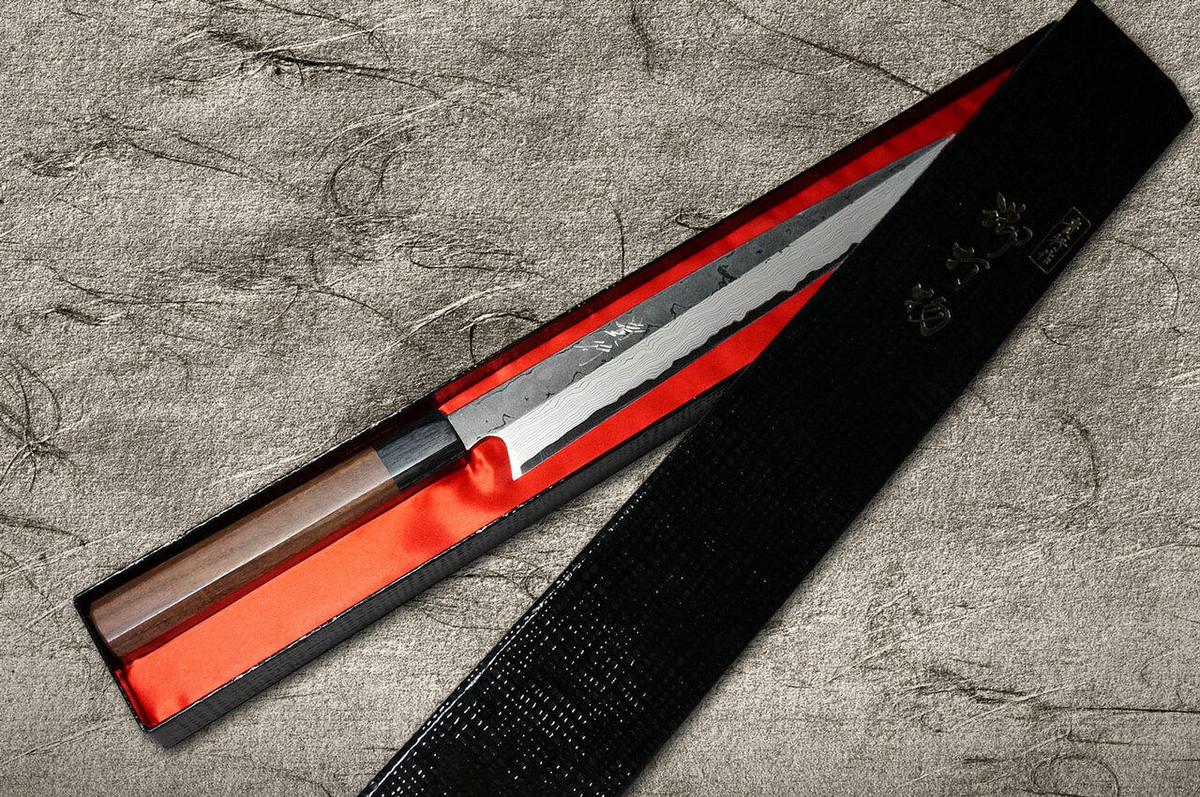 Takayuki Iwai Aogami No.2 Damascus FUMON RS Japanese Chefs YanagibaSashimi 300mm