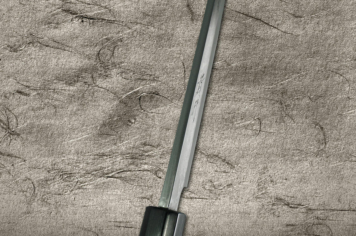 Takayuki Iwai Aogami No.2 Damascus FUMON RS Japanese Chefs YanagibaSashimi 300mm