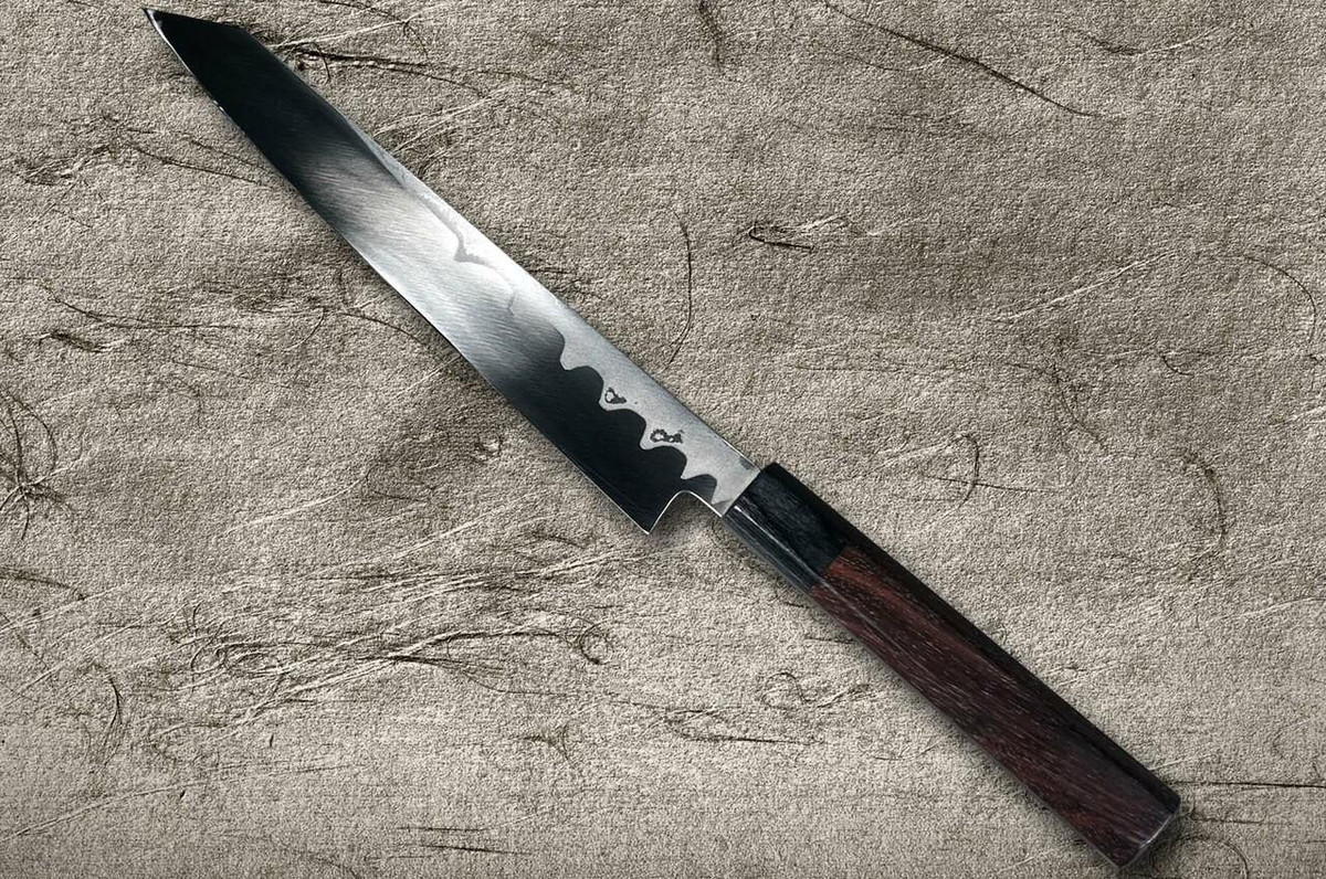 Takayuki Iwai Aogami No.2 Damascus FUMON RS Japanese Chefs Kiritsuke-YanagibaSashimi 210mm