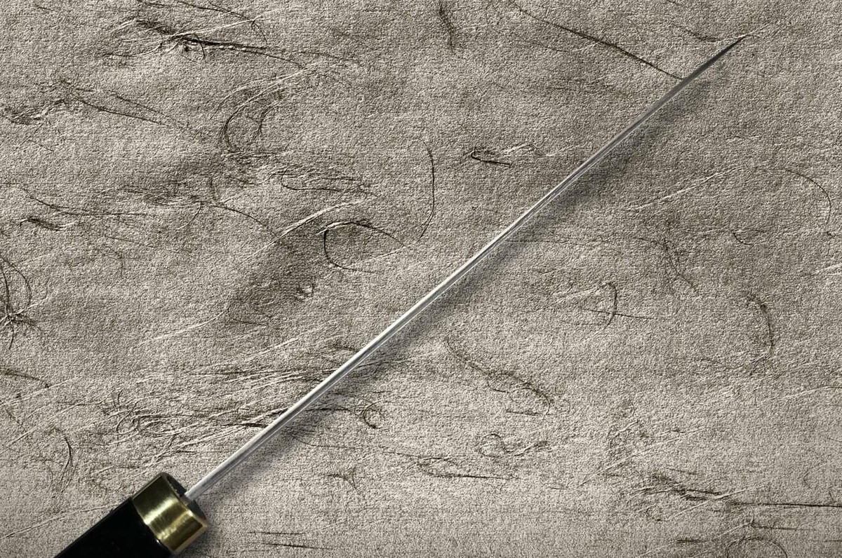 Takeshi Saji Makie-Art Aogami No.2 Colored Damascus Japanese Chefs Gyuto Knife 210mm with Urushi Lacquered Saya and Handle FUJIN RAIJIN