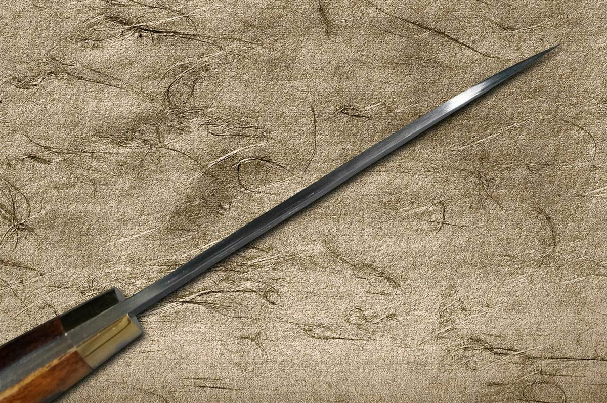 Takeshi Saji VG10 Mirror Hammered Damascus DHM Japanese Chefs Petty KnifeUtility 90mm with Brown Antler Handle