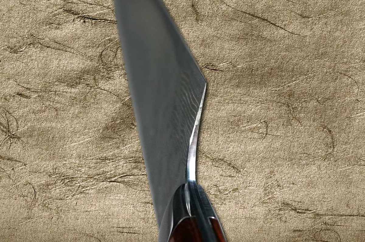 Takeshi Saji VG10 Mirror Hammered Damascus IRN Japanese Chefs Gyuto Knife 210mm with Desert Ironwood Handle