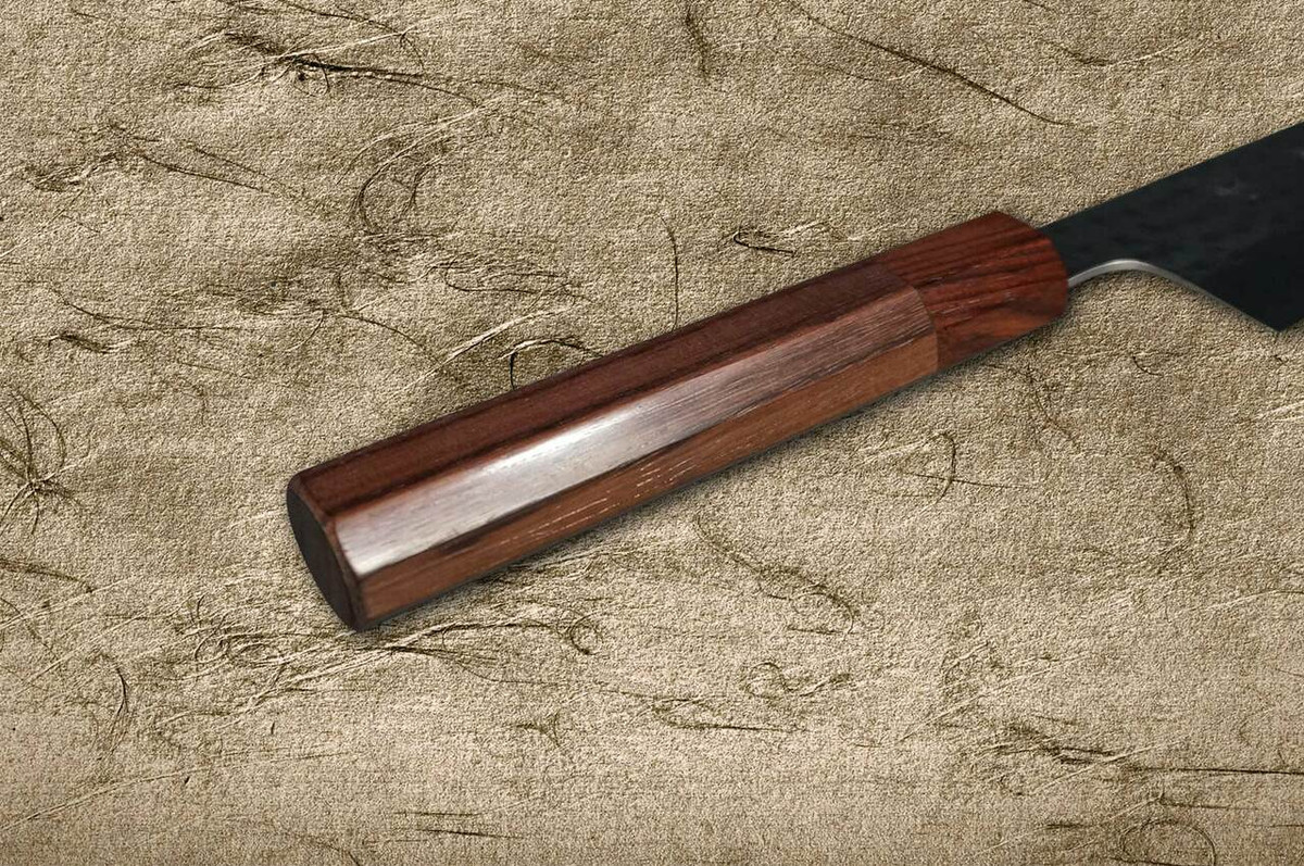 Yu Kurosaki R2SG2 Hammered SENKO WA RS8H Japanese Chefs Gyuto Knife 240mm with Brown-Ring Octagonal Handle