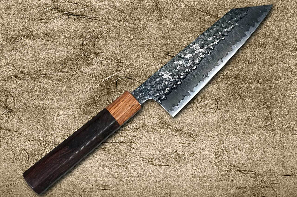 Yu Kurosaki R2SG2 Hammered SENKO WA RS8H Japanese Chefs Bunka Knife 165mm with Brown-Ring Octagonal Handle