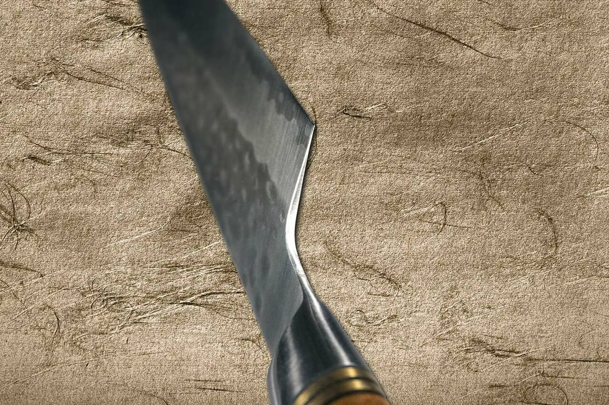 Takeshi Saji R2 Mirror Hammered KRN Japanese Chefs Gyuto Knife 240mm with Karin Lump Handle