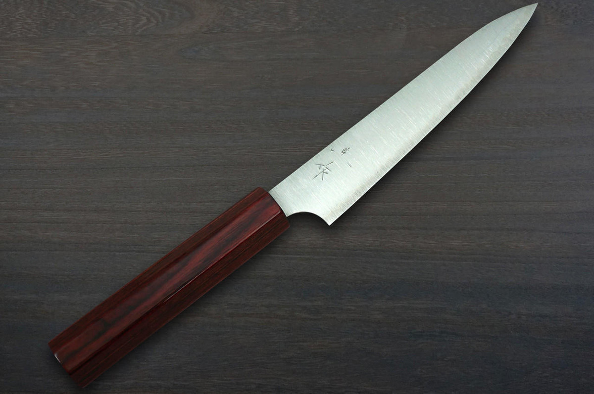Kei Kobayashi R2 Special Finished CS Japanese Chefs Petty KnifeUtility 150mm with Red Lacquered Wood Handle